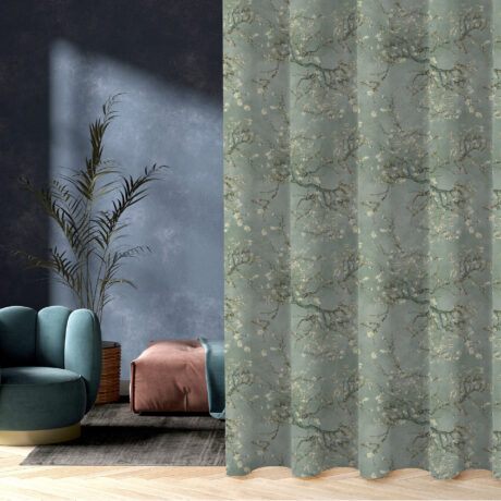 Cute little girl in beautiful dress and crown in her princess room.